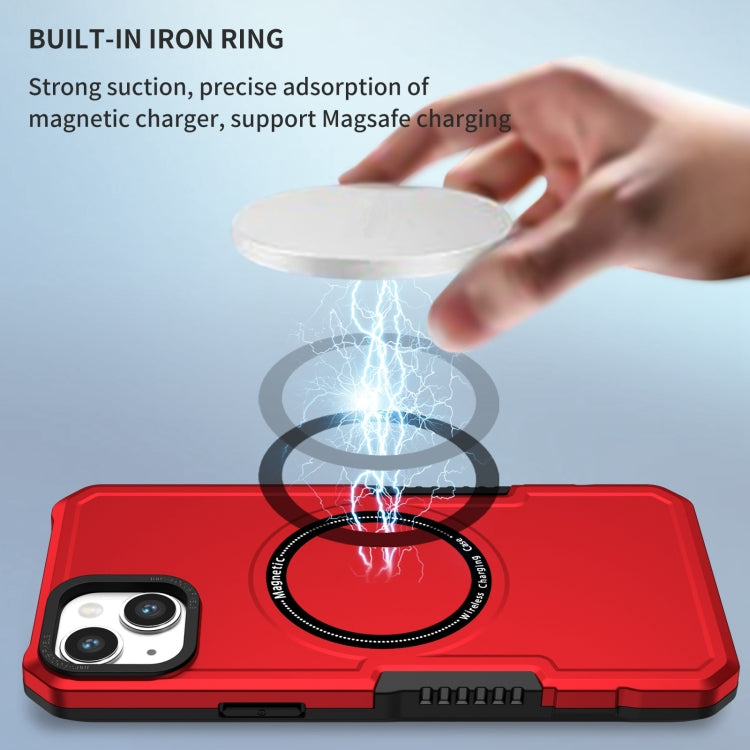 For iPhone 15 Plus Shockproof Armor MagSafe Phone Case(Red) by buy2fix