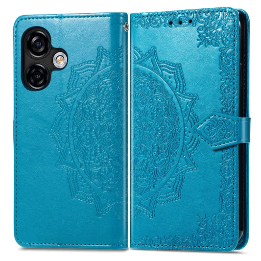 For Ulefone Note 16 Pro Mandala Flower Embossed Leather Phone Case(Blue) by buy2fix