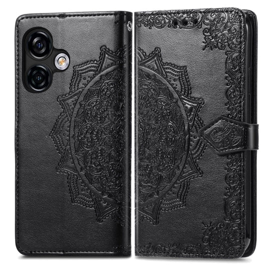 For Ulefone Note 16 Pro Mandala Flower Embossed Leather Phone Case(Black) by buy2fix