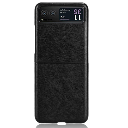 For Motorola Moto Razr 40 Litchi Texture Back Cover Phone Case(Black) by buy2fix