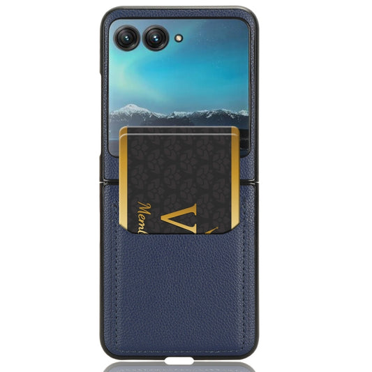 For Motorola Moto Razr 40 Ultra Litchi Texture Card Slot Phone Case(Blue) by buy2fix