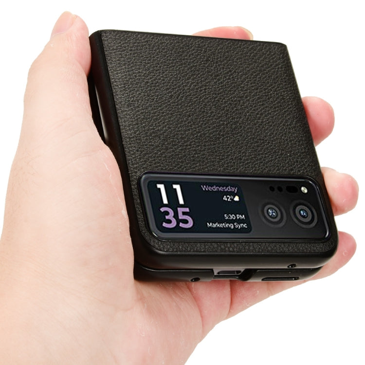 For Motorola Moto Razr 40 Litchi Texture Card Slot Phone Case(Black) by buy2fix