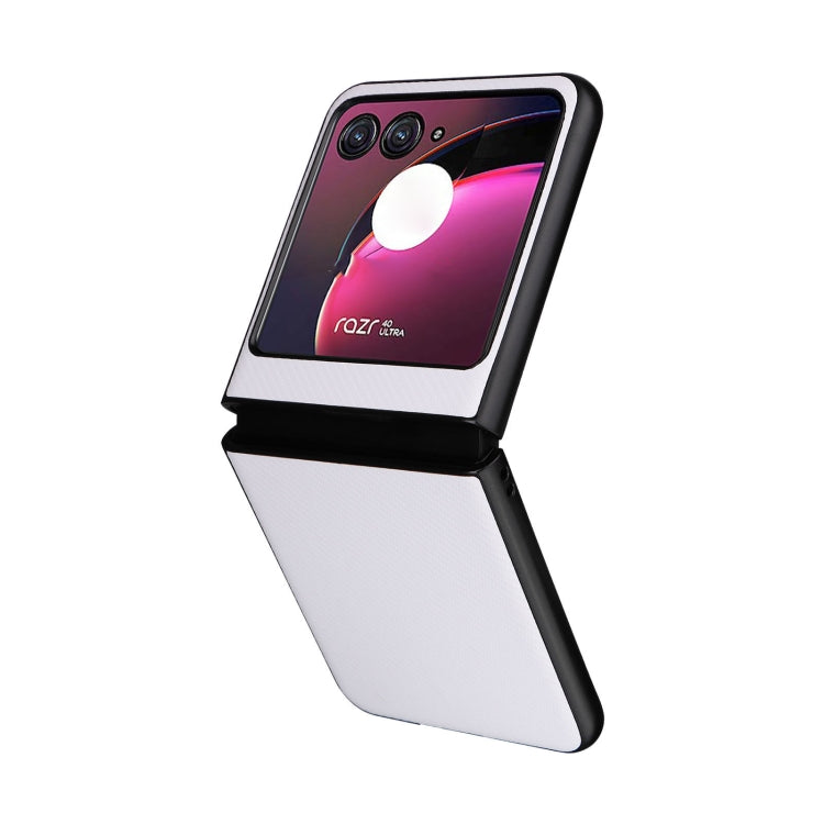 For Motorola Moto Razr 40 Ultra PU Leather PC Phone Case(White) by buy2fix