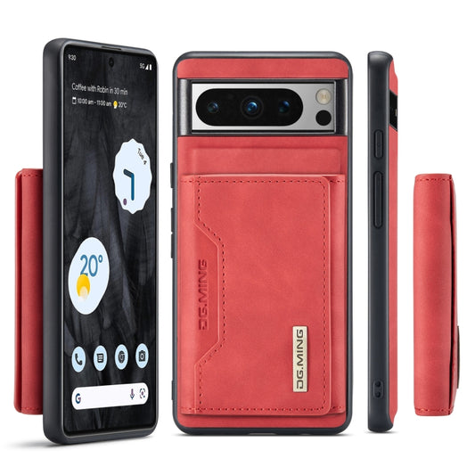 For Google Pixel 8 Pro DG.MING M2 Series 3-Fold Multi Card Bag + Magnetic Phone Case(Red) by DG.MING