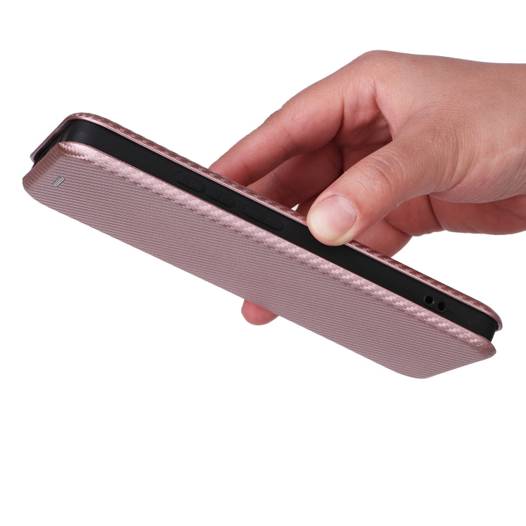 For Xiaomi Redmi Note 13 Pro / M6 Pro 4G Carbon Fiber Texture Flip Leather Phone Case(Pink) by buy2fix