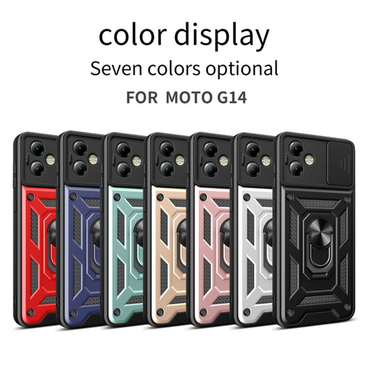 For Motorola Moto G14 Sliding Camera Cover Design TPU+PC Phone Case(Rose Gold) by buy2fix