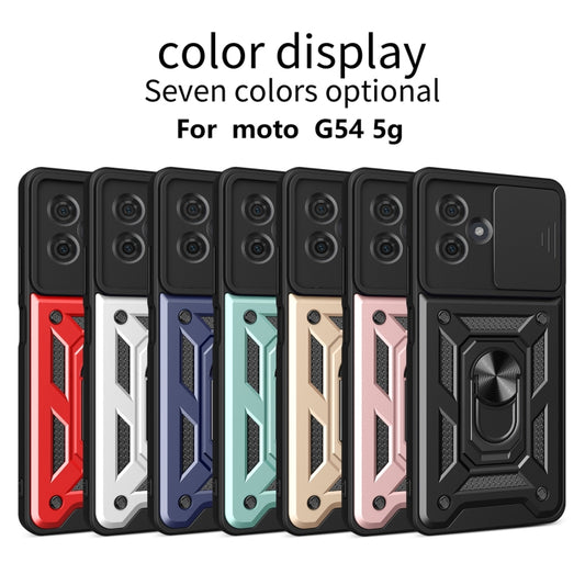 For Motorola Moto G54 5G EU Sliding Camera Cover Design TPU+PC Phone Case(Blue) by buy2fix