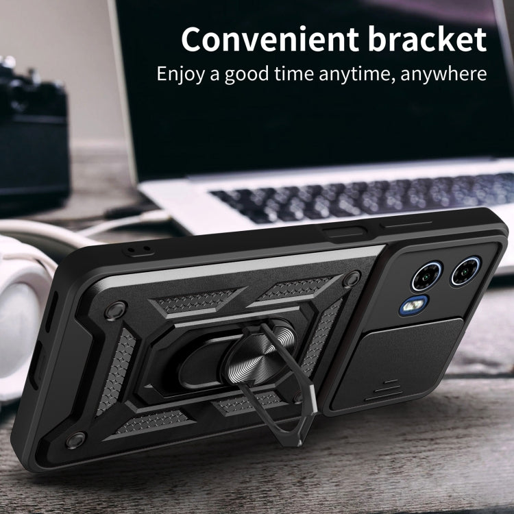 For Motorola Moto G34 5G Sliding Camera Cover Design TPU+PC Phone Case(Silver) by buy2fix