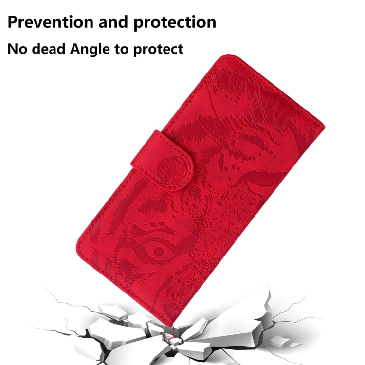 For Samsung Galaxy S24+ 5G Tiger Embossing Pattern Flip Leather Phone Case(Red) by buy2fix