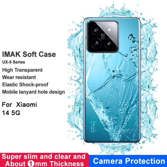For Xiaomi 14 5G imak UX-5 Series Transparent Shockproof TPU Protective Case(Transparent) by imak