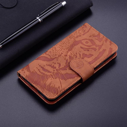 For iPhone Air Tiger Embossing Pattern Leather Phone Case(Brown) - iPhone Air Cases by buy2fix | Online Shopping UK | buy2fix