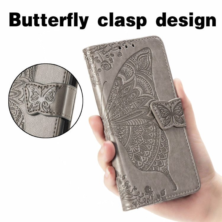 For Ulefone Note 16 Pro Butterfly Love Flower Embossed Leather Phone Case(Grey) by buy2fix