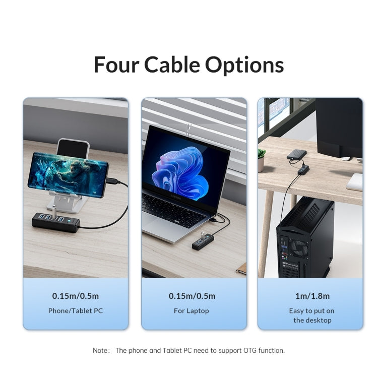 ORICO PW4U-C3 4 in 1 USB to USB Multifunctional Docking Station HUB Adapter (Blue) by ORICO