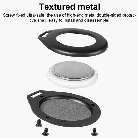 Anti-lost Tracker Positioning Alloy Protective Case For AirTag(Black) - Other by buy2fix | Online Shopping UK | buy2fix