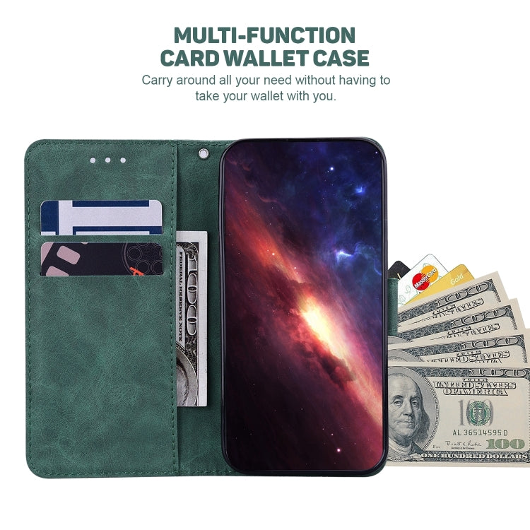 For iPhone 16 Plus Geometric Embossed Leather Phone Case(Green) by buy2fix