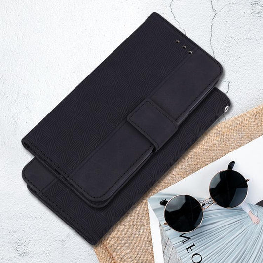For iPhone Air Geometric Embossed Leather Phone Case(Black) - iPhone Air Cases by buy2fix | Online Shopping UK | buy2fix