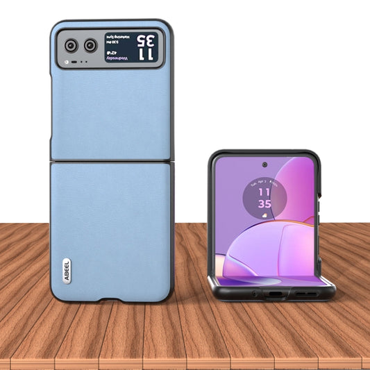 For Motorola Razr 40 ABEEL Haze Texture PU Phone Case(Twilight Blue) by buy2fix