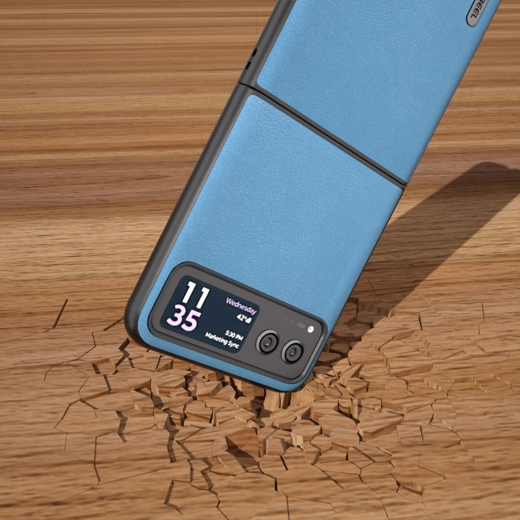 For Motorola Razr 40 ABEEL Haze Texture PU Phone Case(Sky Blue) by buy2fix