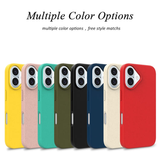 For iPhone 16 Plus Starry Series Shockproof Straw Material + TPU Protective Case(Red) by buy2fix