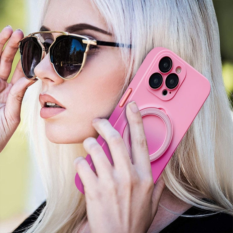 For iPhone 13 Pro Gradient TPU MagSafe Holder Phone Case(Deep Purple Gray) by buy2fix