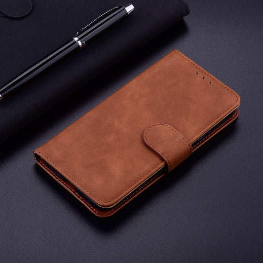 For Motorola Moto G Play 4G 2024 Skin Feel Pure Color Flip Leather Phone Case(Brown) by buy2fix