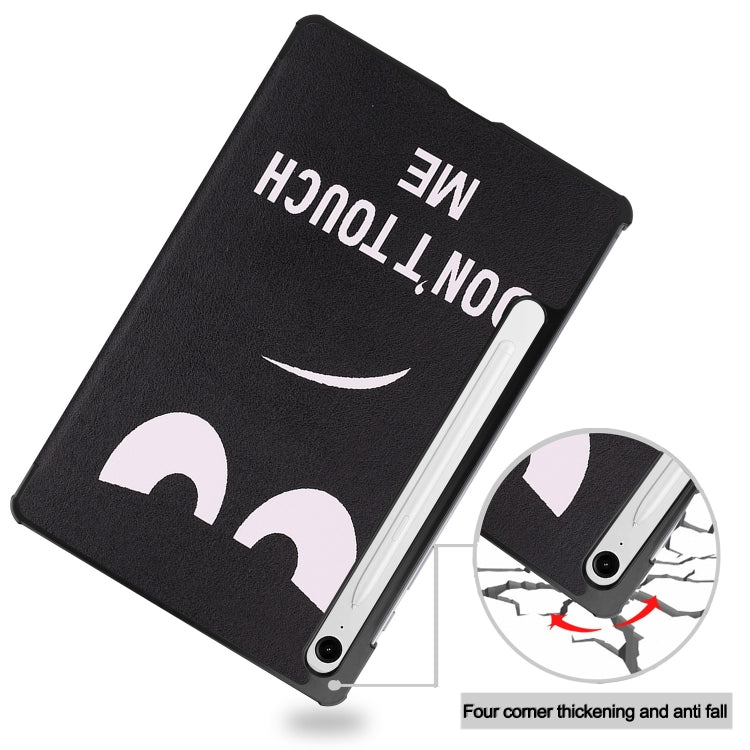 For Samsung Galaxy Tab S9 FE / S10 FE Custer Painted 3-Fold Holder Smart Leather Tablet Case(Big Eye Me) by buy2fix