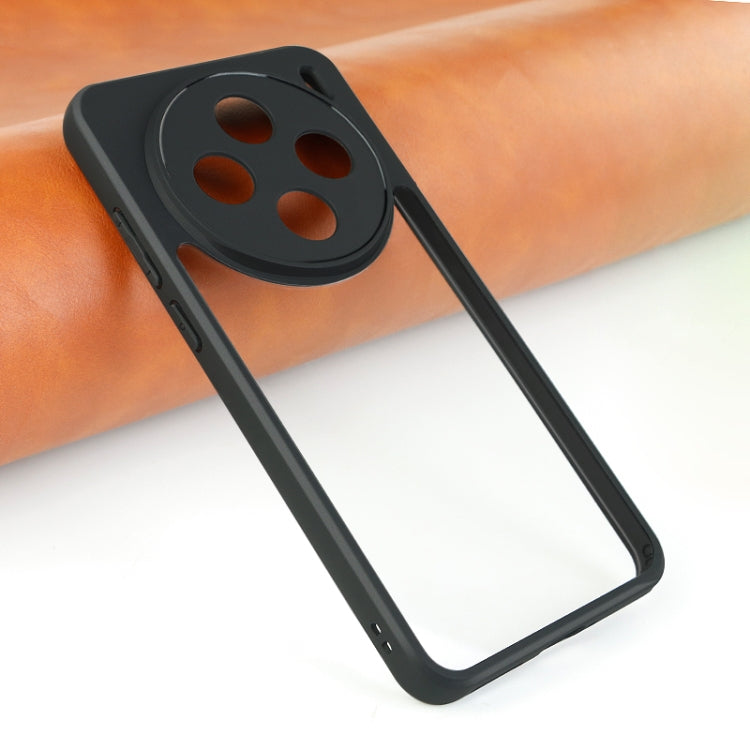 For vivo X200 Frosted TPU + Transparent PC Phone Case(Black) by buy2fix