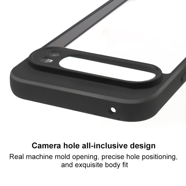 For Google Pixel 9 Frosted TPU + Transparent PC Phone Case(Black) by buy2fix