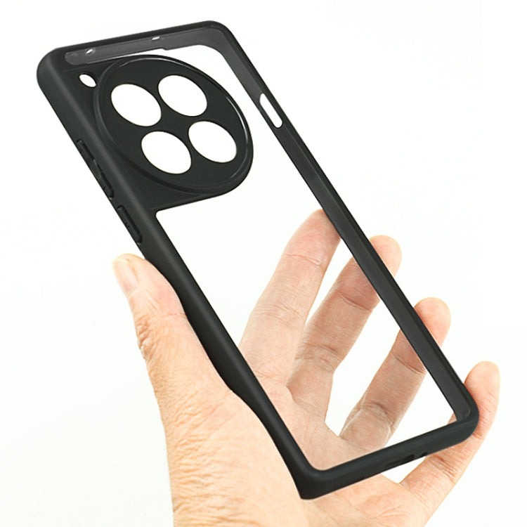 For OnePlus 12 Frosted TPU + Transparent PC Phone Case(Black) by buy2fix