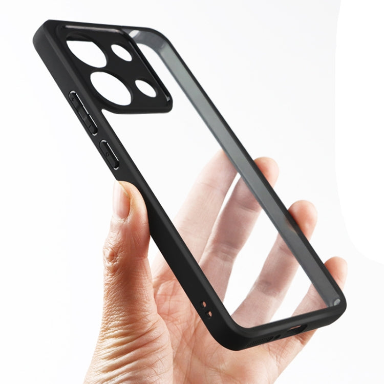 For Xiaomi Redmi Note 13 4G Frosted TPU + Transparent PC Phone Case(Black) by buy2fix