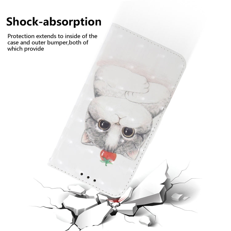 For iPhone 16e 3D Colored Horizontal Flip Leather Phone Case(Cute Cat) by buy2fix