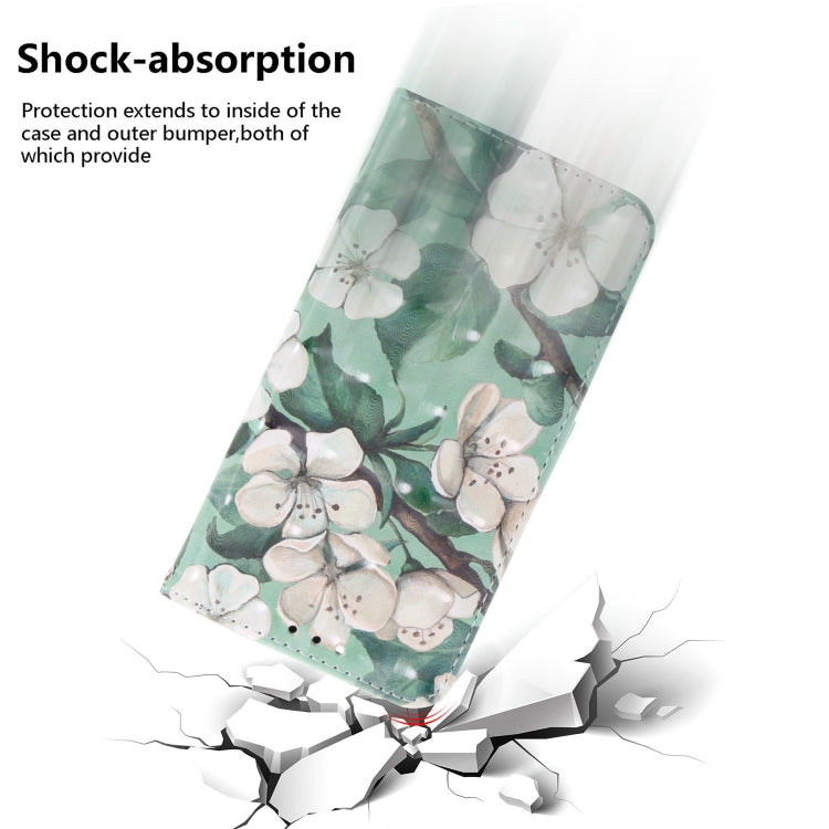 For iPhone 16e 3D Colored Horizontal Flip Leather Phone Case(Watercolor Flower) by buy2fix