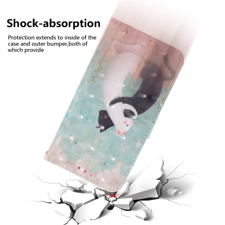 For iPhone 16 Pro Max 3D Colored Horizontal Flip Leather Phone Case(Black White Cat) by buy2fix