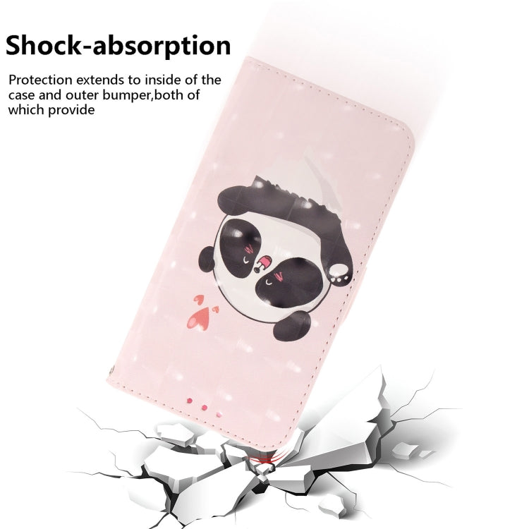 For iPhone 16 Pro Max 3D Colored Horizontal Flip Leather Phone Case(Heart Panda) by buy2fix