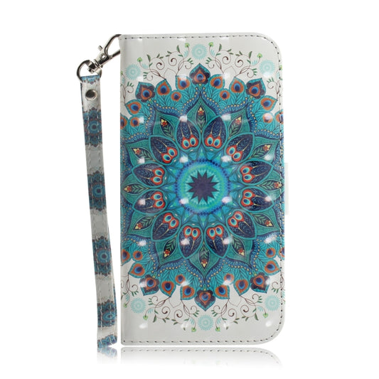 For iPhone 16 3D Colored Horizontal Flip Leather Phone Case(Peacock Wreath) by buy2fix