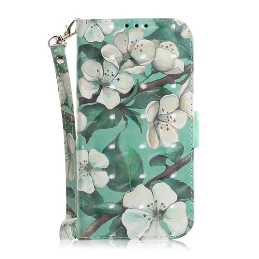 For iPhone 16 3D Colored Horizontal Flip Leather Phone Case(Watercolor Flower) by buy2fix