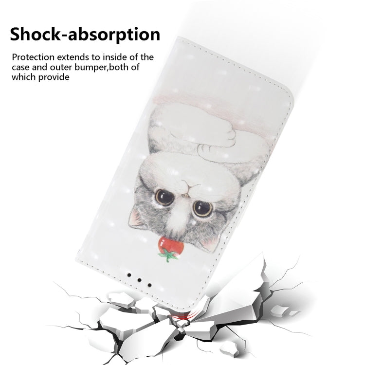 For iPhone 16 Pro 3D Colored Horizontal Flip Leather Phone Case(Cute Cat) by buy2fix