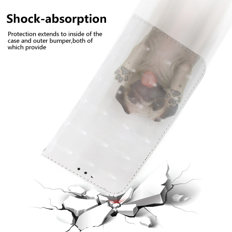 For iPhone 16 Pro 3D Colored Horizontal Flip Leather Phone Case(Pug) by buy2fix