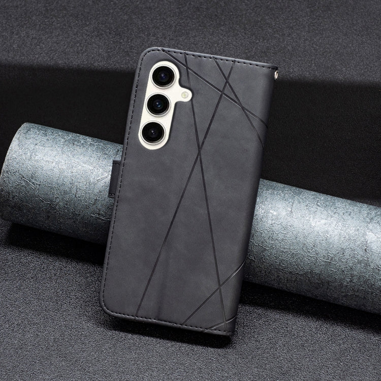 For Samsung Galaxy S23 FE 5G Magnetic Buckle Rhombus Texture Leather Phone Case(Black) by buy2fix