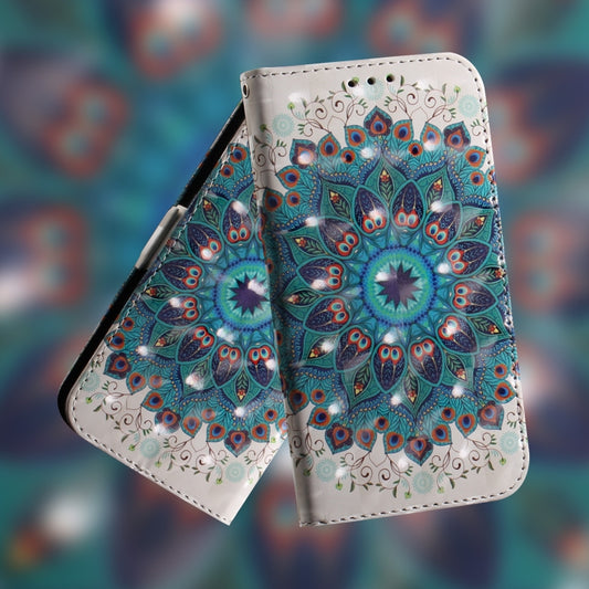 For Motorola Moto G Play 4G 2024 3D Colored Flip Leather Phone Case(Peacock Wreath) by buy2fix