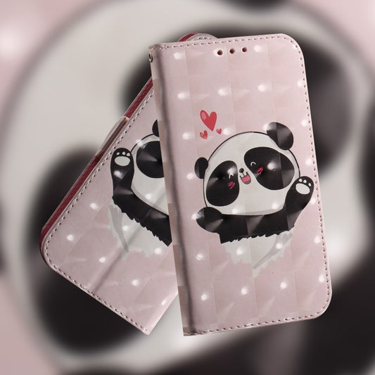 For Motorola Moto G Power 5G 2024 3D Colored Flip Leather Phone Case(Heart Panda) by buy2fix