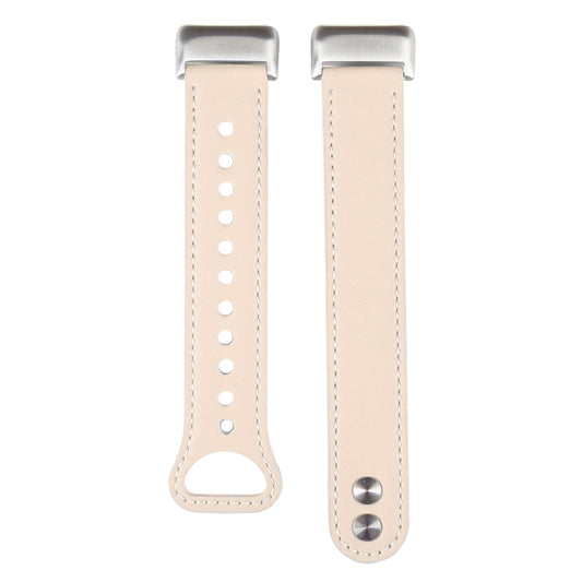 For Fitbit Charge 5 PU Leather Replacement Watch Band(Creamy White) by buy2fix