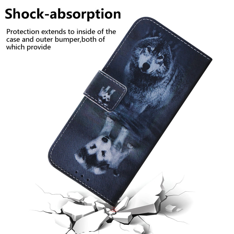 For Xiaomi Redmi Note 13 Pro 4G Coloured Drawing Flip Leather Phone Case(Wolf and Dog) by buy2fix
