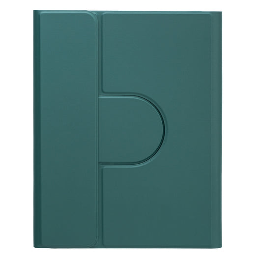 For iPad 10.2 2021 / Air 2019 Square Button 360 Degree Rotatable Bluetooth Keyboard Leather Case(Dark Green) by buy2fix