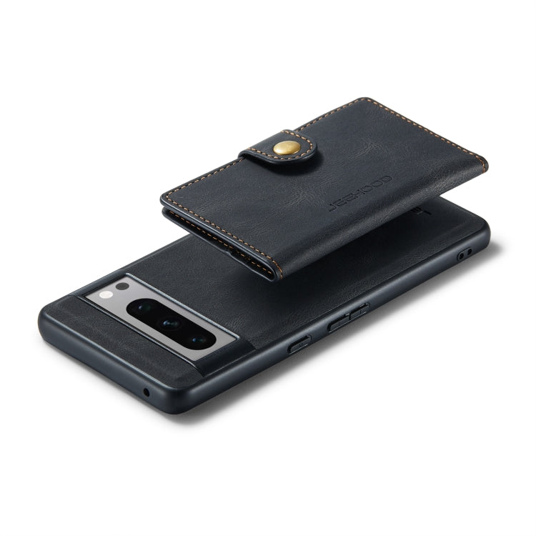 For Google Pixel 8 Pro JEEHOOD Retro Magnetic Detachable Wallet Phone Case(Black) - Google Cases by JEEHOOD | Online Shopping UK | buy2fix