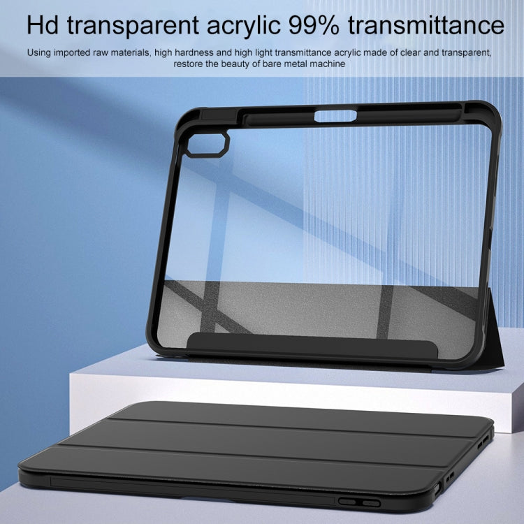 For iPad 2025 / 2022 3-Fold Holder Armor Smart Leather Tablet Case(Black) by buy2fix