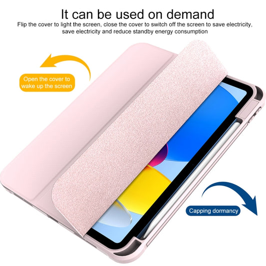 For iPad 2025 / 2022 3-Fold Holder Armor Smart Leather Tablet Case(Pink) by buy2fix