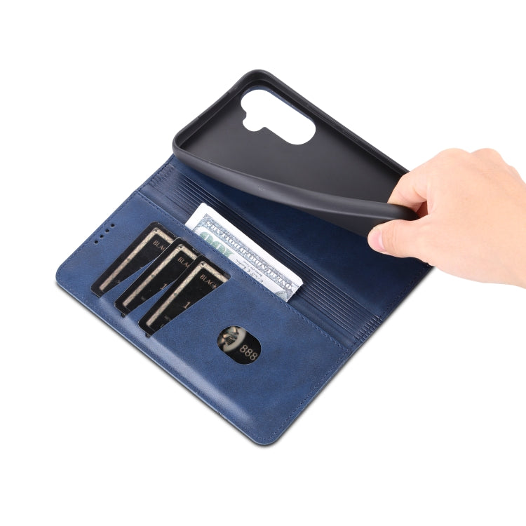 For Samsung Galaxy S23 FE 5G AZNS Magnetic Calf Texture Flip Leather Phone Case(Dark Blue) by AZNS