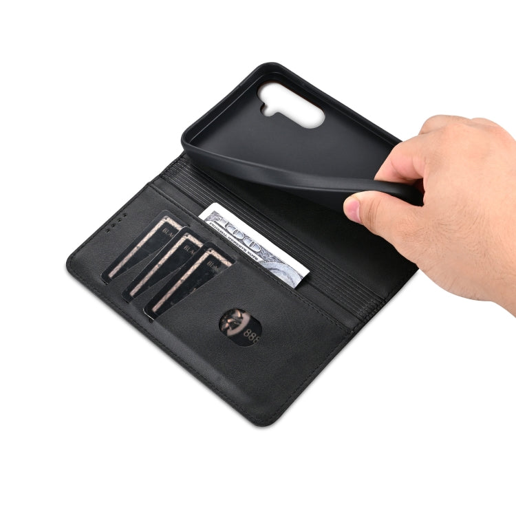 For Samsung Galaxy S24 5G AZNS Magnetic Calf Texture Flip Leather Phone Case(Black) by AZNS