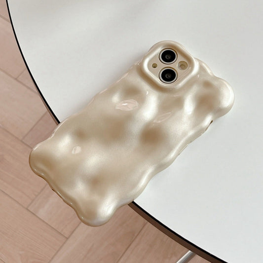 For iPhone 16 Pro Max Wave Bubbles TPU Phone Case(Champagne Gold) by buy2fix